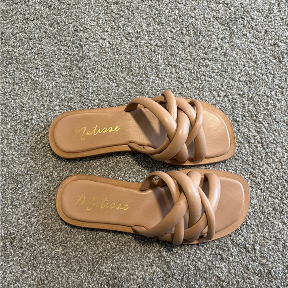 Matisse Roy Slide Women's Nude Casual Braided Leather Sandals Size 8 - Picture 5 of 12